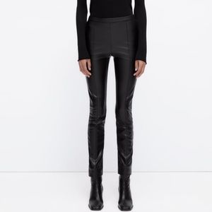 ZARA Faux Leather Leggings Black NWT Size M
